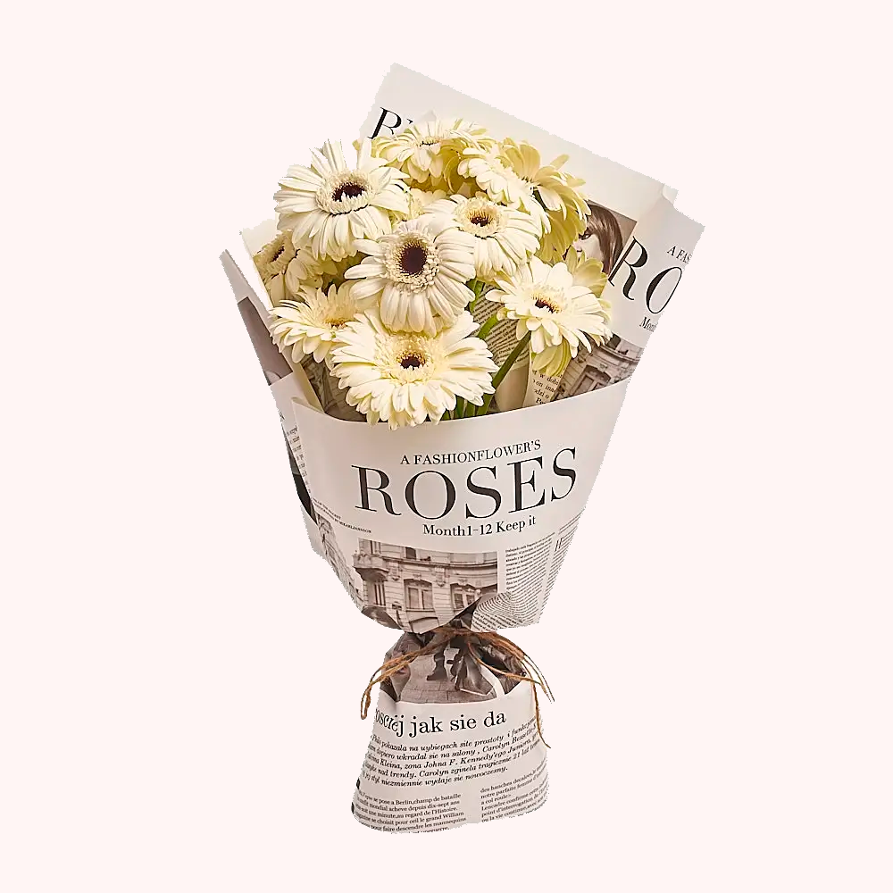 Букет из 15 белых гербер